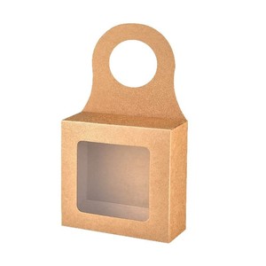 Boîte à <span class=keywords><strong>vin</strong></span> pliable suspendue personnalisée, boîte cadeau décorative en papier kraft avec fenêtre - Product Image 4