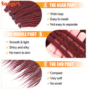 Top fille 24 "30" 36 "Long doux naturel artificiel Dreadlock Crochet tresses synthétique à la main <span class=keywords><strong>Dreadlocks</strong></span> Extensions de cheveux pour les femmes - Product Image 6