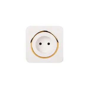 Abuk Russia Eu Standard Light Switches And Sockets White Power Outlet Electric Single Wall Plug Sockets