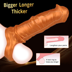 Manicotto per pene da <span class=keywords><strong>uomo</strong></span> ispessito e ingrandito, a lunga durata, con design cavo a denti di lupo, realistico, giocattolo per adulti, <span class=keywords><strong>dildo</strong></span> cavo - Product Image 1