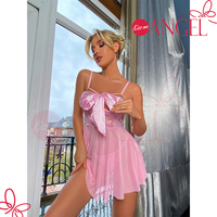 KISS ME ANGEL nouveau dernier laçage Transparent haute élastique japonais Mature sexe nuisette nuit porter Sexy femmes Lingerie