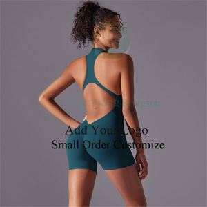 6660 Ropa de Yoga de Una Pieza para Mujer, Nueva, de Color Sólido, de Alta Intensidad, Sensación Nude, Ajustada, para Ejercicio, con Espalda Descubierta - Product Image 5
