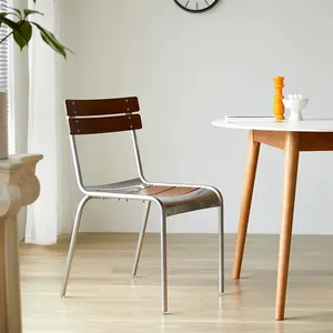 Stackable Industrial Style Chair Metal Bentwood Chair Hotel Restaurant