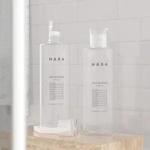 Botol toner Perawatan Kulit bahu datar, botol kosmetik sampo hewan peliharaan plastik Losion dengan tutup atas 150ml 200ml