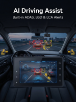 4K Çift Kameralı Ön ve Arka 1080P Dahili WiFi GPS AI ADAS Araç Kamerası 3" IPS 24 Saat Park Monitörü DVR Video Kaydedici