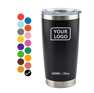 Gobelets isothermes à double paroi en acier inoxydable avec logo personnalisé, 20 oz, revêtement poudré, pour café, voiture, voyage - Product Image 1