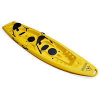 Canoë Kayak Pas Cher pour Randonnée en PEHD, Canoë Kayak Double Famille 2 Personnes Tandem Sit-on-Top avec 2+1 Sièges