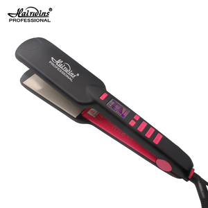 Plancha de pelo profesional 2025, <span class=keywords><strong>planchas</strong></span> planas de titanio anchas de calidad con pantalla LCD, herramienta eléctrica personalizada para alisar el cabello - Product Image 3