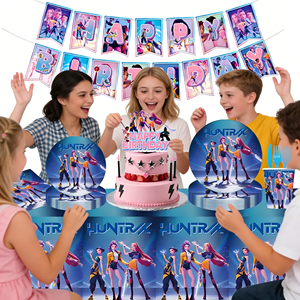 Vajilla Desechable de Fiesta de KPop Demon Hunters, Platos, Vasos, Servilletas, Mantel, Decoración para Fiestas de Cumpleaños y Días Festivos - Product Image 2