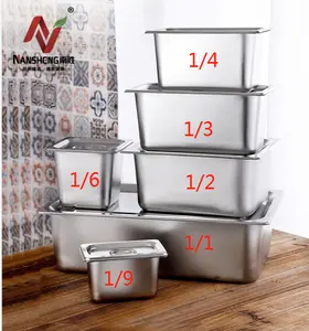 1/2 Gastronorm Pan 1/4 Lid 1/9 1/3 1/1 1/6 150 Mm With Gn Production Stainless Steel Pans Food Storage Container