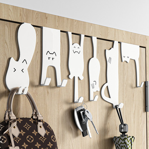 Animal Shape Door Hooks Self Adhesive Wall Mounted For <b>Clothes</b> Backpack Hat <b>Storage</b> - Product Image 1