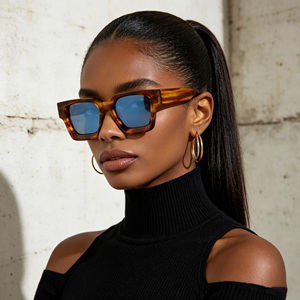 2026 High Quality Custom Logo Polarized Eyewear <strong>Retro</strong> Luxury Square Thick Acetate Shades <strong>Sunglasses</strong> for Men and Women - Product Image 2