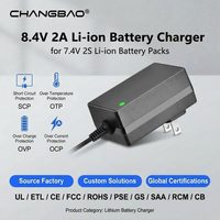 Adaptateur de chargeur de batterie Li-ion rechargeable 8,4 V 2 A pour batteries Li-ion 2S 7,4 V, chargeur de batterie au lithium 8,4 V 2 A