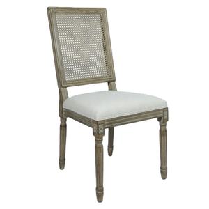 Chaise <span class=keywords><strong>Louis</strong></span> <span class=keywords><strong>Xv</strong></span> <span class=keywords><strong>de</strong></span> salle à manger en bois à dossier carré <span class=keywords><strong>de</strong></span> <span class=keywords><strong>Style</strong></span> Antique Provincial français avec dossier en rotin - Product Image 2