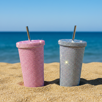 Tendances du moment : Produits les plus vendus 2026 – Gobelet à boire en strass, Gobelet en strass motif vache avec paille