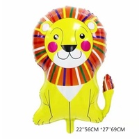 Ballon Lion en Aluminium à Motif Dessin Animé Forme Ronde pour Anniversaire et Fête des Enfants, Vente en Gros, Jouet Décoratif
