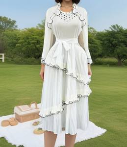 Robes de mariée Ankara élégantes longues jusqu'au sol 2025 <span class=keywords><strong>pour</strong></span> femmes grandes tailles, style Dashiki, mode turque, en mousseline de soie, avec volants décoratifs, naturelles - Product Image 2