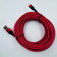 Câble USB tressé rouge de type A vers type C, câble de charge rapide USB C en nylon tissé pour téléphone Android et tablette