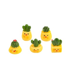 Cute Cartoon Succulent Cactus Potted Plant Miniature 3D Plastic Resin Desktop Ornaments <b>Car</b> Interior <b>Decorations</b> - Product Image 1