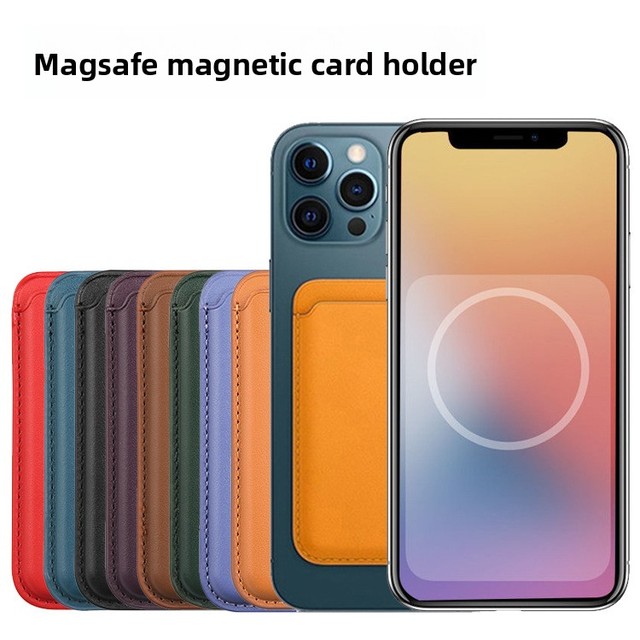 Compatible for iPhone 14/15 Pro Max/13/12 Magnetic Faux Leather Card Case with Official -Up Design