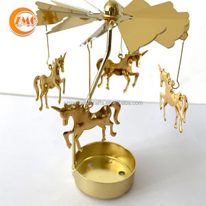 Wholesale High Quality Rotary Merry-go-round Silver Metal Leaf Tea Light <strong>Candle</strong> <strong>Holders</strong> - Product Image 5