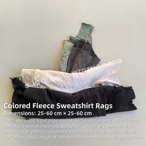 Trapos de lana de colores reciclados, toallitas de sudadera, trapos de limpieza industriales, trapos de algodón 100% de 10 kg para limpieza - Product Image 2