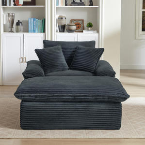 Canapé sectionnel modulable en velours côtelé 1 place, design chaise longue, luxueux et confortable, pour salon, bureau, ensemble de meubles de maison - Product Image 2