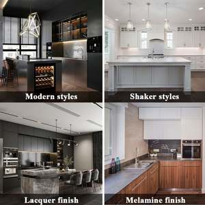 Free Design China Made Modular Kitchen Furniture Modern Black Kitchen Cabinets Wooden Factory Wholesale - Product Image 5