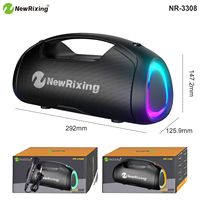 Altavoz para Exteriores NR-3308M de 20W con Luces RGB, Sonido Estéreo, Alta Potencia, Portátil