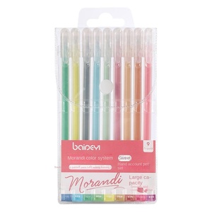Set di 9 Penne Gel Colorate Serie Morandi Baiyi per Studenti, Ideali per Appunti, Graffiti e Disegno - Product Image 5