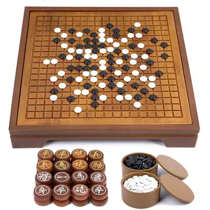 High-end Solid Wood Go <b>Chess</b> Double-sided Chessboard Two-in-one 0-3M Parent-child Educational <b>Board</b> Game Go Full <b>Set</b> - Product Image 1