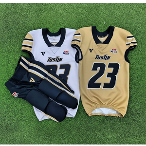 Ventes chaudes, uniformes de football américain sur mesure 7 sur 7, avec taille personnalisée, sans manches, en polyester/coton, fabriqués au Pakistan - Product Image 1