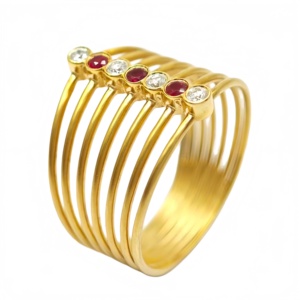 แหวนเพชรทับทิม 18k จาก UM jewelry สำหรับทุกเพศ เหมาะสำหรับใส่ทุกวัน ของขวัญวันครบรอบแต่งงาน - Product Image 3