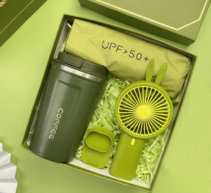 Ensemble Cadeau d'Entreprise Personnalisé : Parapluie, Gobelet, Petit Ventilateur Pratique, Nouveau Souvenir - Product Image 4