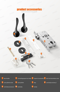 Matt đen hợp kim Nhôm Vòng đòn bẩy cửa kéo xử lý được thiết kế xử lý cho nhà bếp bằng gỗ khách sạn và nhà ứng dụng - Product Image 4