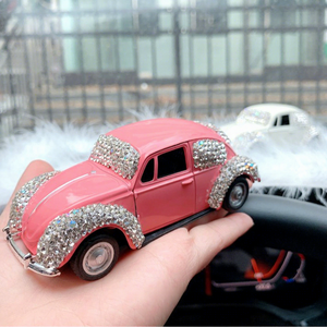 Classic Alloy Rhinestone <b>Car</b> <b>Ornament</b> in Pink and White for Interior Decoration - Product Image 3