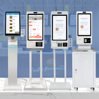 Kiosque tactile moderne 21,5/23,6/27/32'' pour banques et hôtels, machine de libre-service pour enregistrement, consultation et commande, avec fonction SDK et lecteur de codes-barres
