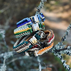 Elegante <span class=keywords><strong>collar</strong></span> de paracord para perros de razas pequeñas o medianas Tejido hecho a mano <span class=keywords><strong>Collar</strong></span> de entrenamiento para mascotas <span class=keywords><strong>Collar</strong></span> de perro con hebilla de metal - Product Image 2