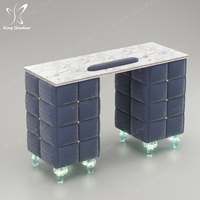 Table de manucure moderne blanche avec lumières LED et aspirateur de poussière, ensemble table et chaise de manucure individuels, table à ongles - Offre Spéciale