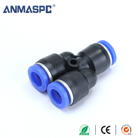 Conector Neumático en Y PY, Divisor de Manguera de Aire de 3 Vías de Conexión Rápida, Conector Rápido en Y Igual para Tubo PU/PA/PE