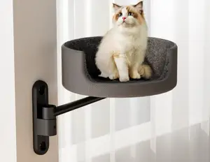 UPERGO Cadre d'escalade durable, robuste, réglable et confortable pour chat, tour à chat avec socle en bois.