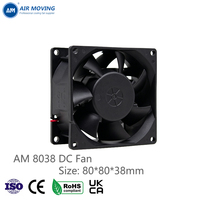 Ventilateur axial AM8038H24S 80x80x38mm 8038 12V 24V à roulement à manchon, faible bruit, haute vitesse, pour refroidissement
