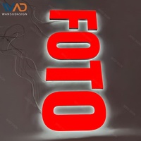 Lettres lumineuses 3D avant-arrière à économie d'énergie pour enseignes murales de café, de pâtisserie et présentoirs de magasins de centre commercial