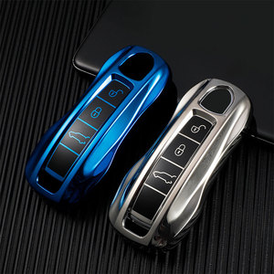 Housse de clé de voiture pour <span class=keywords><strong>Porsche</strong></span> Panamera Spyder Carrera <span class=keywords><strong>Macan</strong></span> Boxster Cayman Cayenne 911 970 981 991, étui de protection pour clé de voiture - Product Image 5