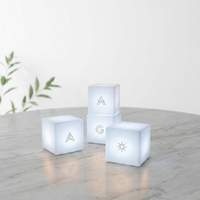 Meuble cube LED lumineux personnalisé sur mesure, logo gratuit, rechargeable, intensité réglable, alimentation solaire, pour événements, mariages, bars