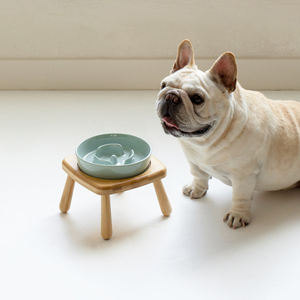 2025 baru Anti-Slip desain khusus keramik lambat sendok makan Pot anjing mangkuk anjing kucing lambat makan mangkuk keramik hewan peliharaan dengan dudukan - Product Image 5