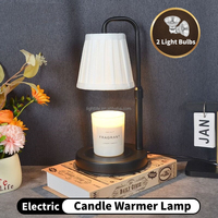 Lampe chauffe-bougie moderne en tissu avec minuterie, décoration d'intérieur, lampe chauffe-bougie électrique à intensité variable et hauteur réglable pour chambre à coucher