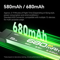 Batterie Lipo FPV CADDXFPV CURVE 580mAh & 680mAh avec connecteur A30 1S 3.8V 95C pour drone RC CURVE MICRO 16 1S