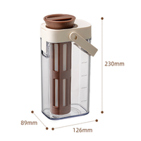 Bouteille isotherme en plastique grande capacité, écologique, pour café infusé à froid et thé aux fruits, avec couvercle, idéale pour la maison – Nouveauté très demandée