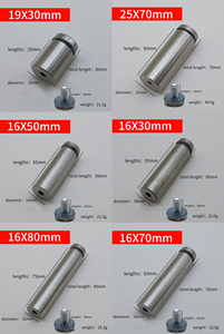 Entretoises pour enseignes lumineuses en acier inoxydable 201 métrique de 12 à 25 mm, vis de fixation pour publicité, goujons d'entretoise pour verre - Product Image 5
